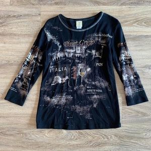 Vintage Y2K funky wine top